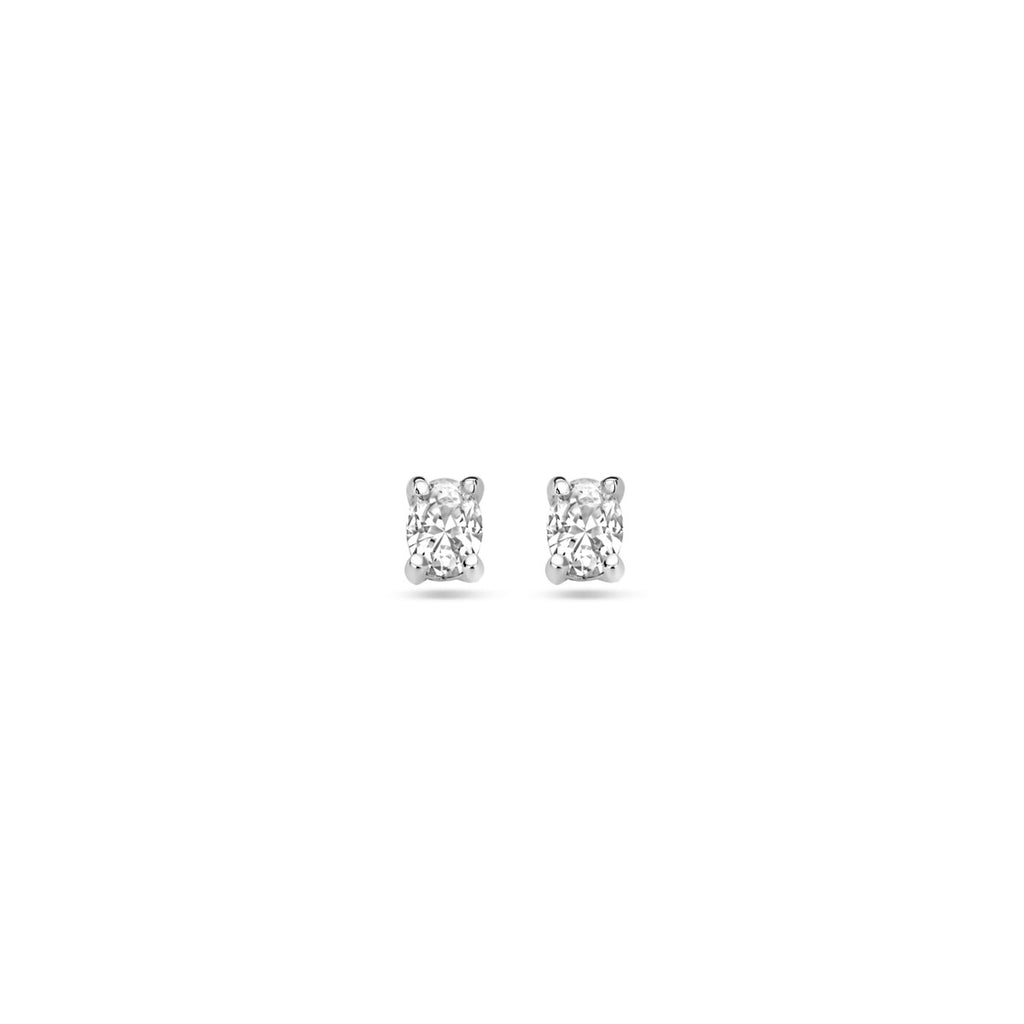 oorknoppen zirkonia 4 mm zilver gerhodineerd