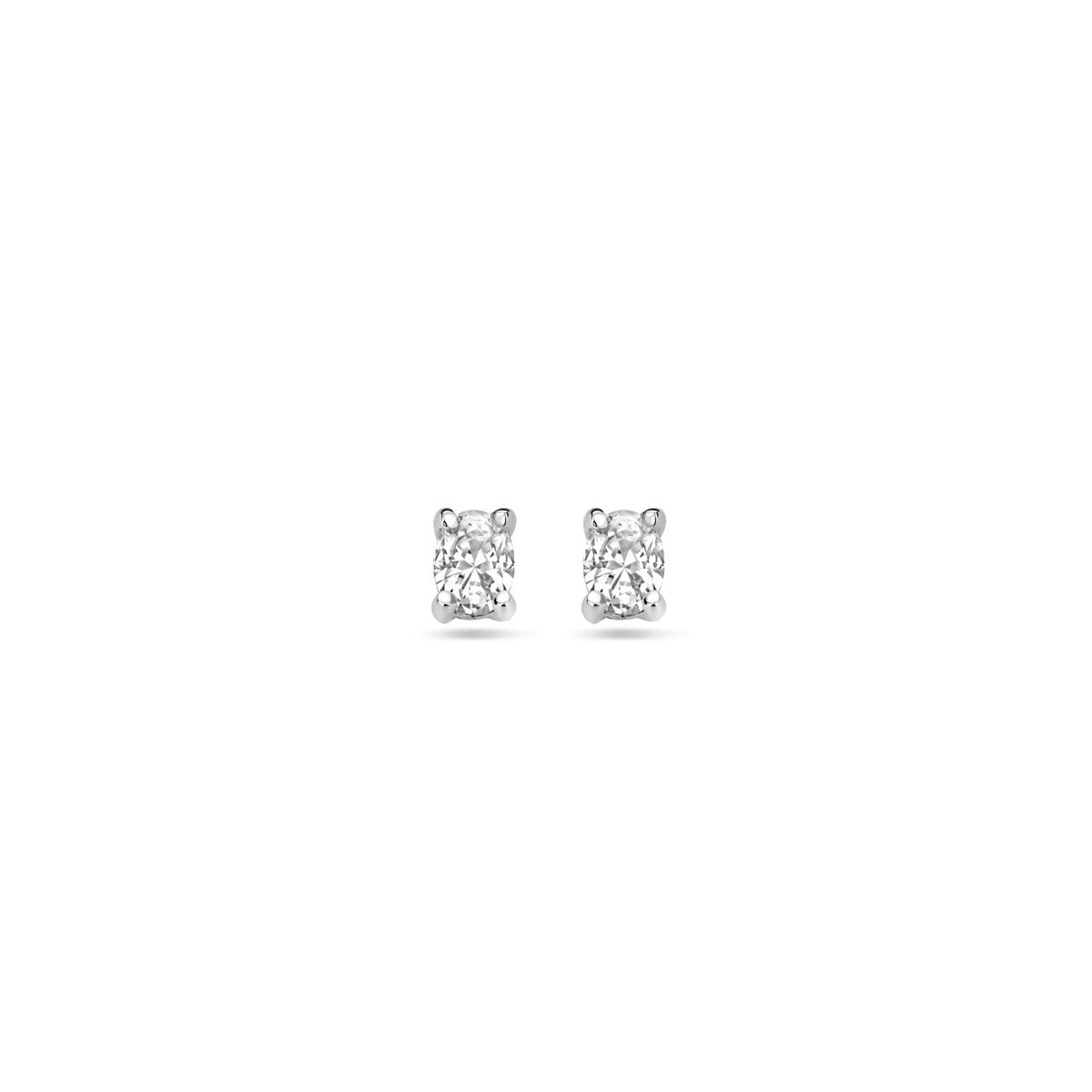 Ohrstecker Zirkonia 4 mm Silber rhodiniert