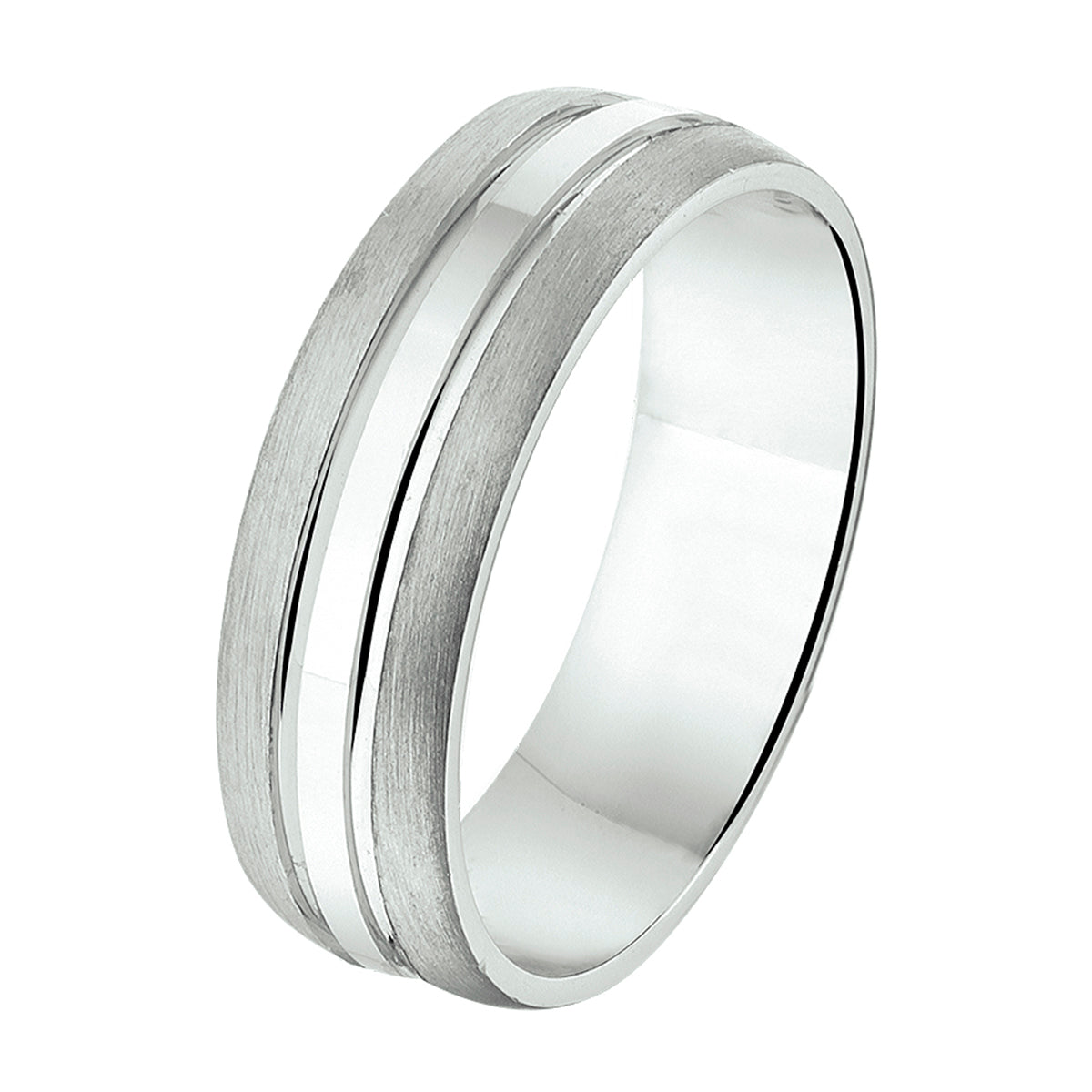 ring a210 - 6,5 mm - zonder cz zilver gerhodineerd