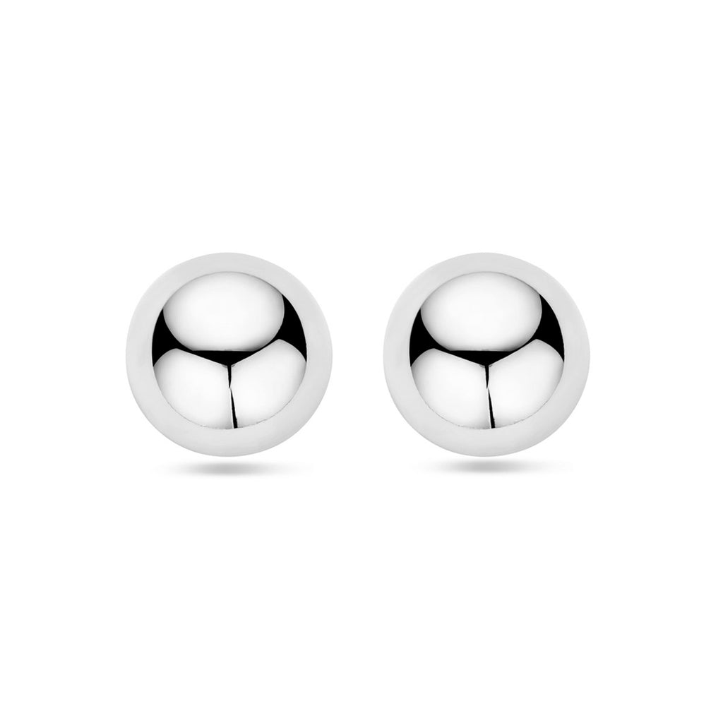Halbkugel-Ohrstecker 20 mm rhodiniert