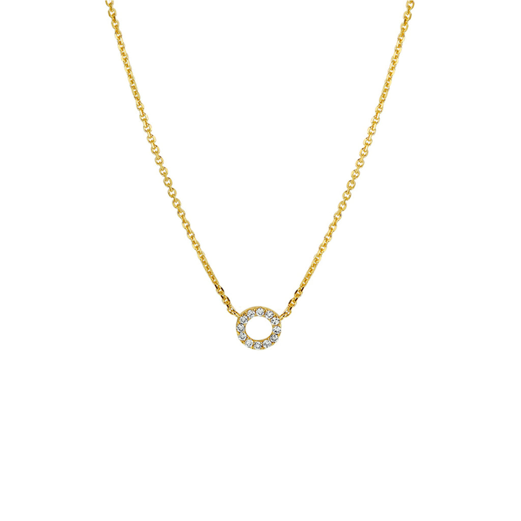 collier diamant 0.05ct h p1 41 - 43 - 45 cm 14K geelgoud - rondje,bolletje,ringetje,draad