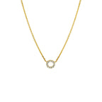 collier diamant 0.05ct h p1 41 - 43 - 45 cm 14K geelgoud - rondje,bolletje,ringetje,draad