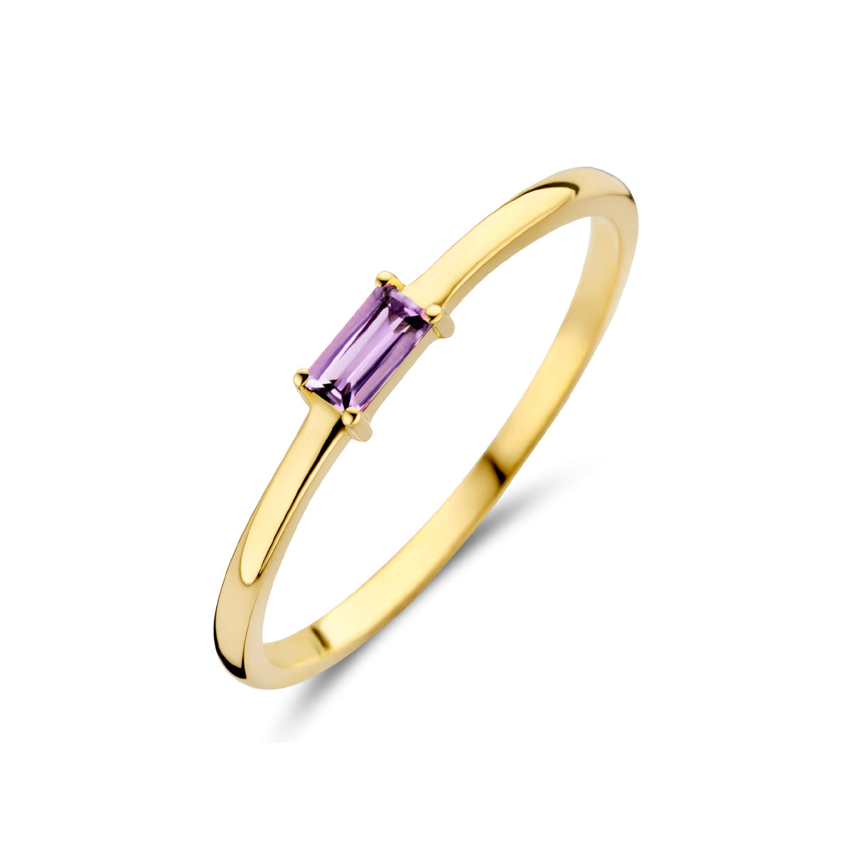 Ring mit Geburtsstein Amethyst Juni 14K Gelbgold