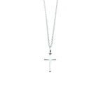 collier kruis 41 + 4 cm zilver wit