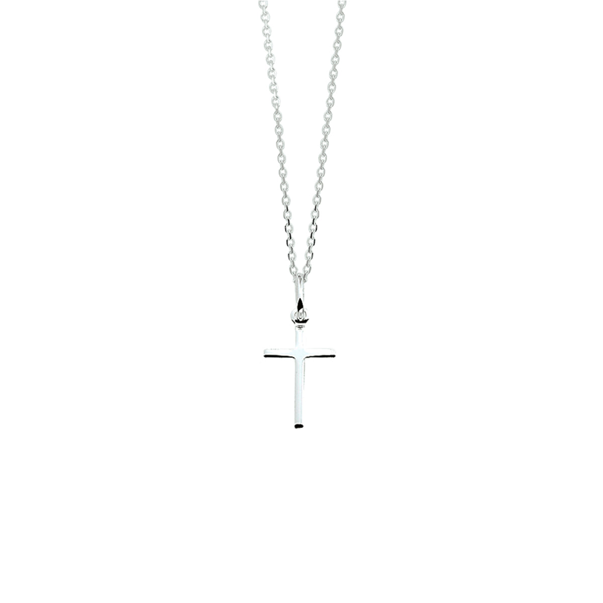 collier kruis 41 + 4 cm zilver wit