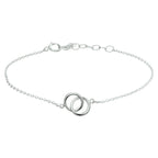 Armband, Kreise, 1,2 mm, 16 + 3 cm, rhodiniertes Silber