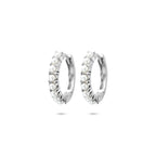 klapoorringen parel 15 mm zilver gerhodineerd