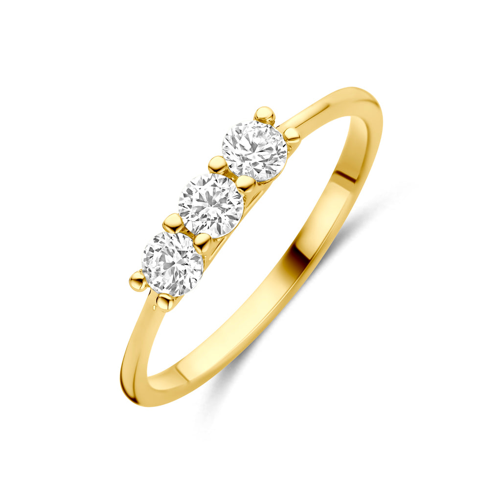 ring zirkonia 14K geelgoud