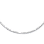 Halskette, Halsreif, 3,3 mm, 43 cm, Poly/Mattsilber, rhodiniert