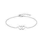 Armband Herz 15,5 + 2,5 cm Silber rhodiniert