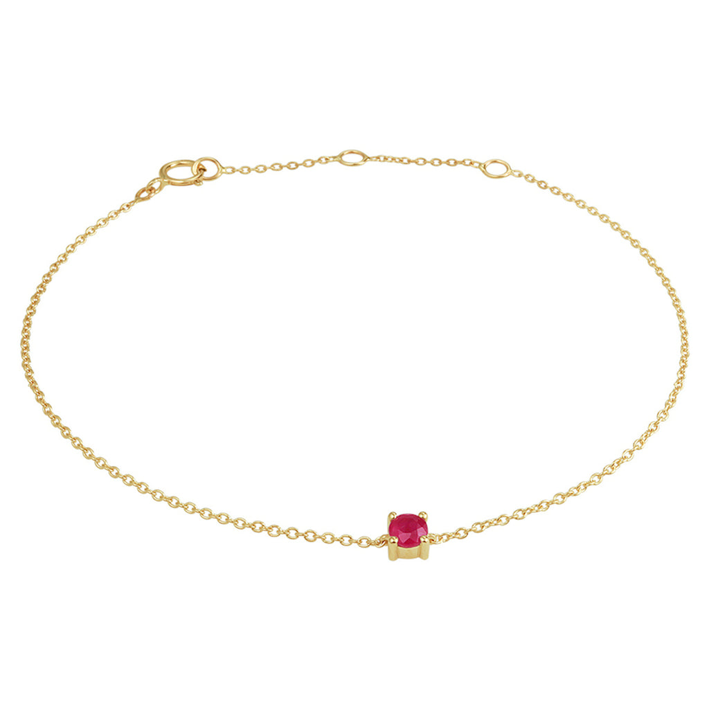 Armband Rubin 15,5 - 17 - 18,5 cm 14K Gelbgold