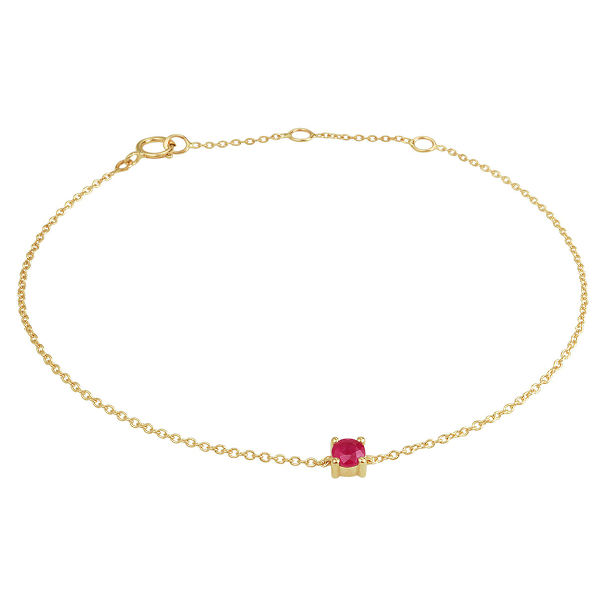 Armband Rubin 15,5 - 17 - 18,5 cm 14K Gelbgold