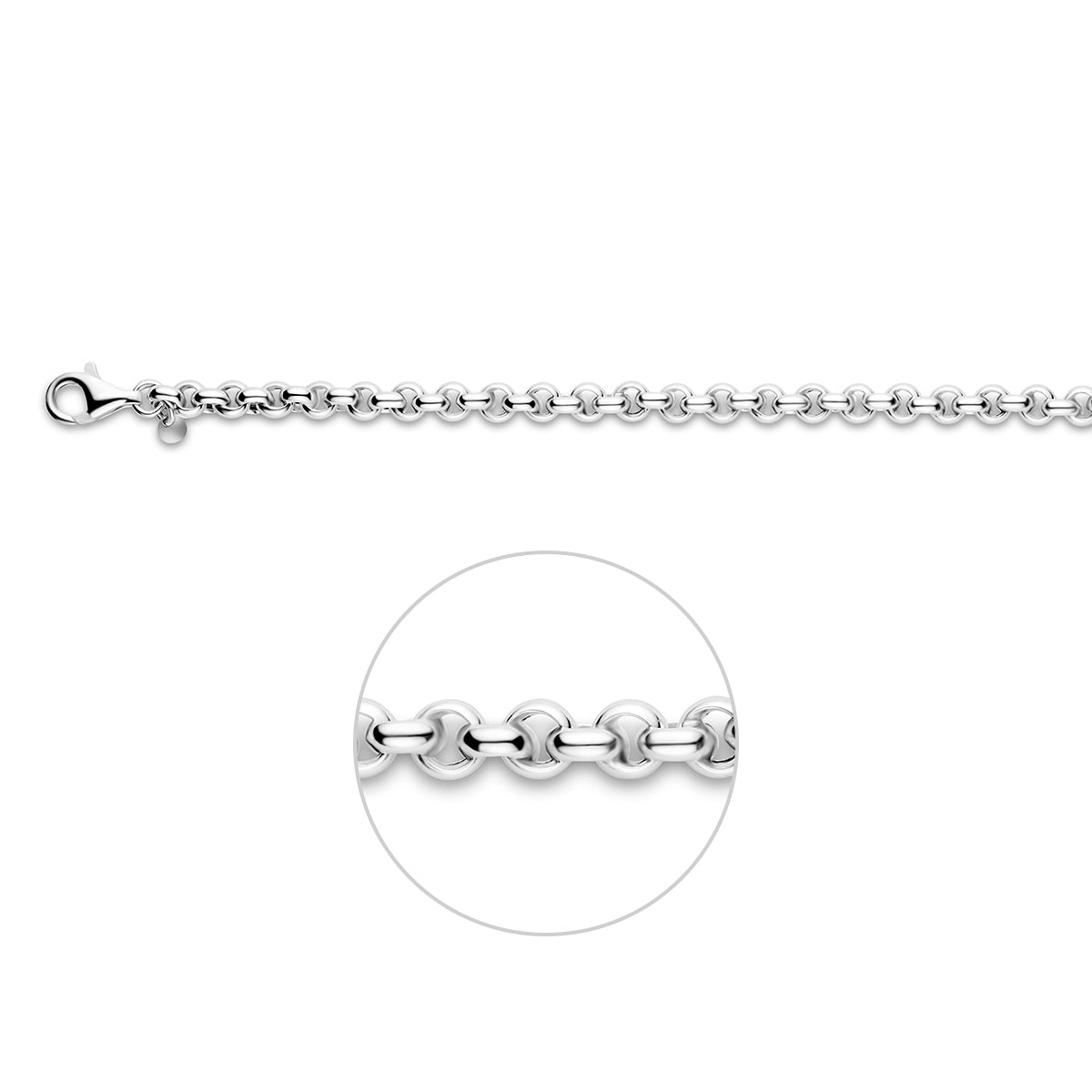 jasseron 5,5 mm zilver gerhodineerd