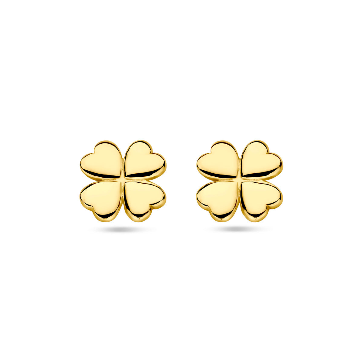 Ohrstecker Kleeblatt 7 mm 14K Gelbgold