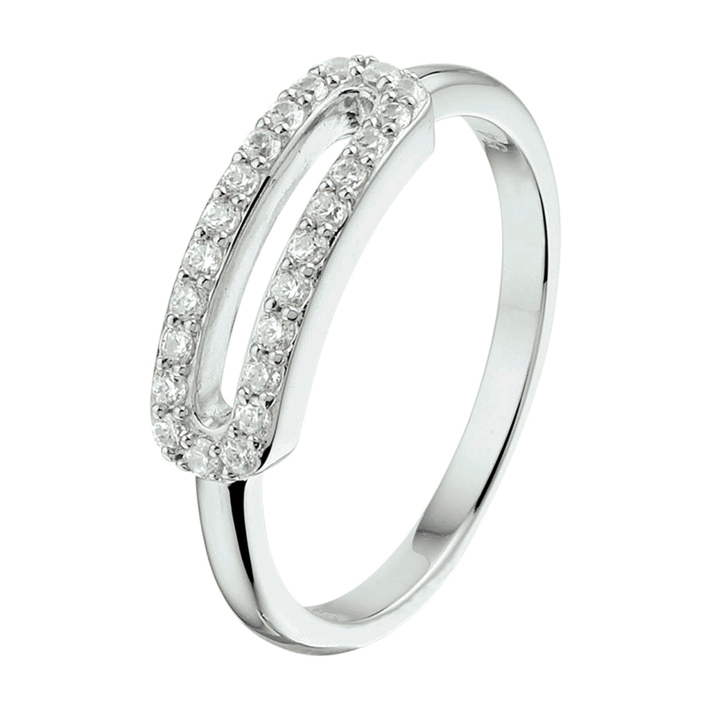 Ring Zirkonia Silber rhodiniert