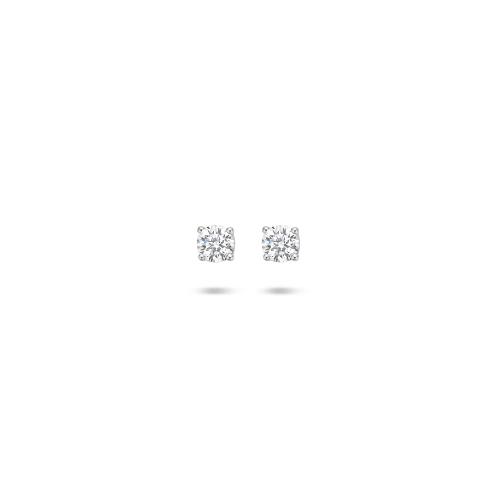 oorknoppen zirkonia zilver wit