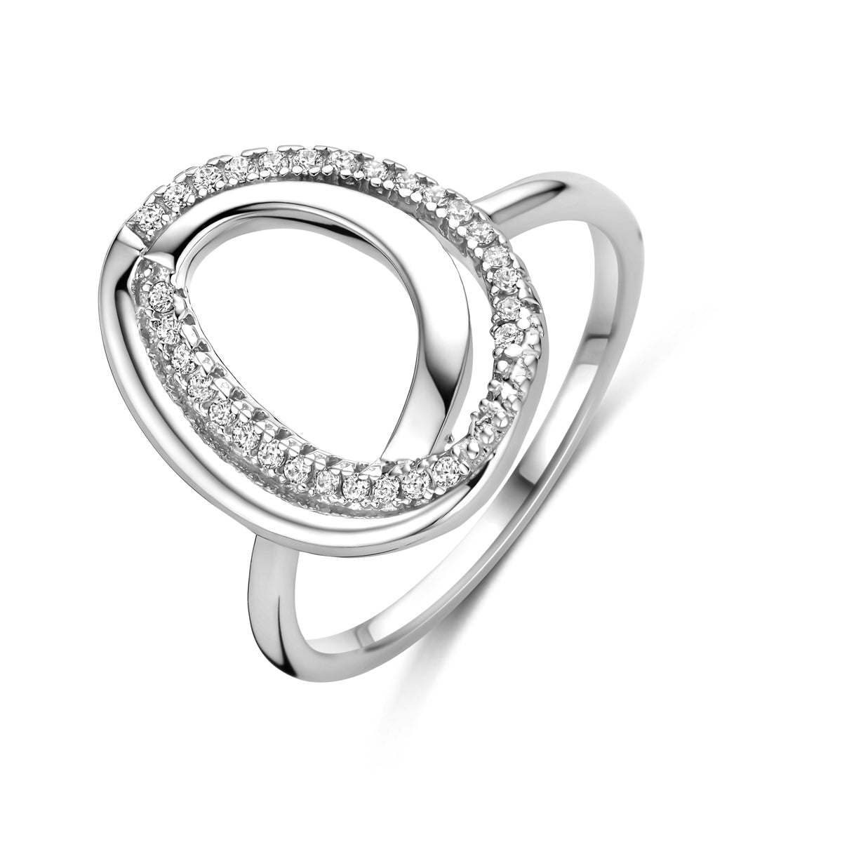 Ring Zirkonia Silber rhodiniert