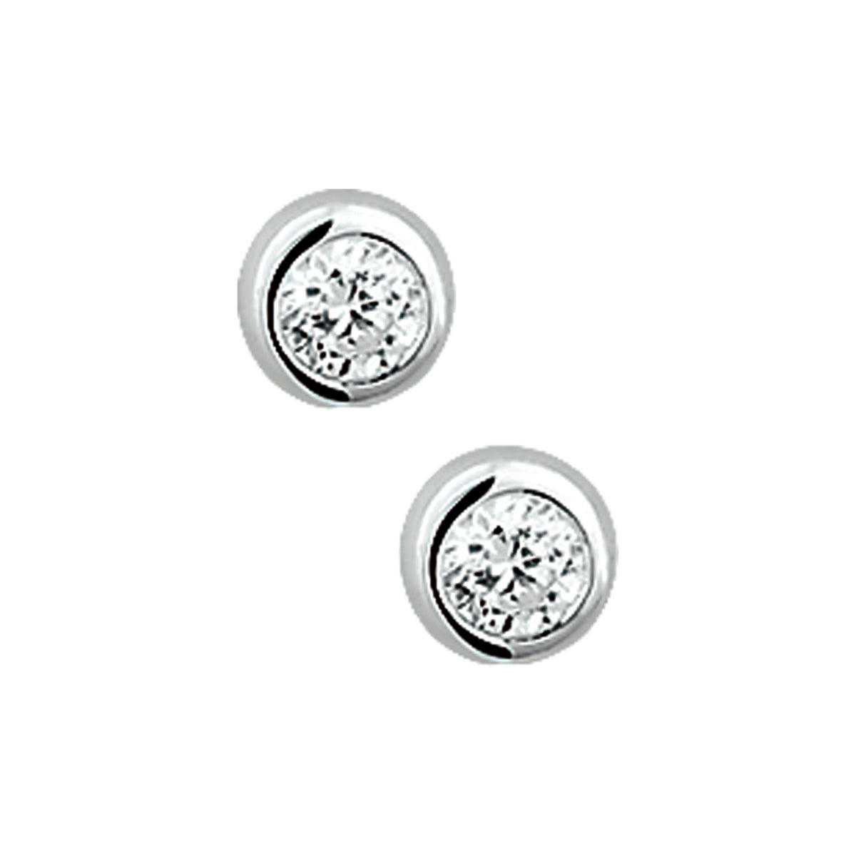 oorknoppen zirkonia zilver wit