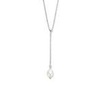 Y-Halskette Perle 45 + 5 cm Silber rhodiniert