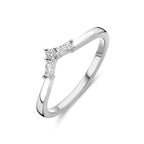Ring mit Zirkonia, Silber rhodiniert
