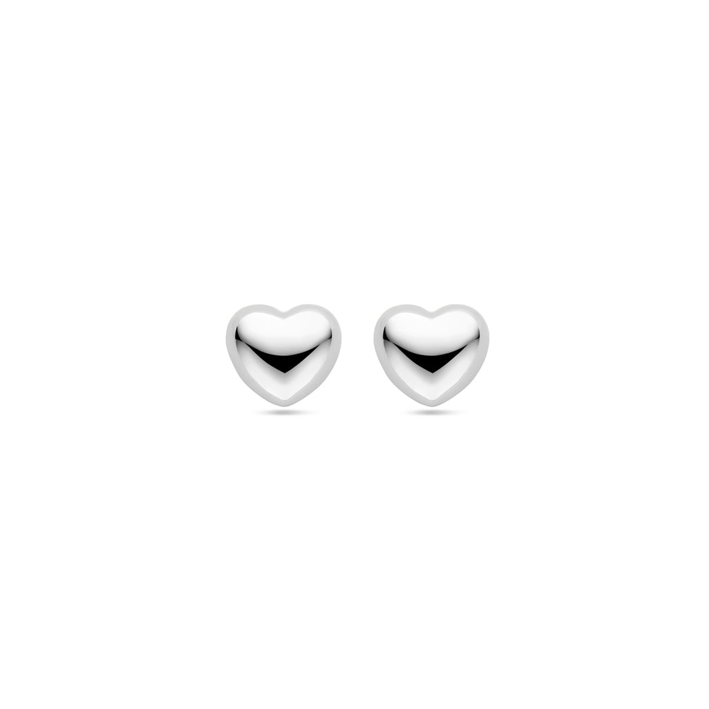 Ohrstecker Herz 9,5 mm rhodiniertes Silber