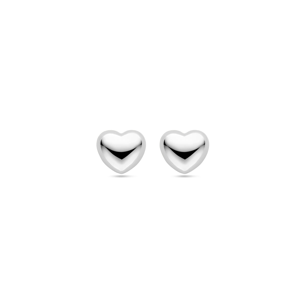 Ohrstecker Herz 9,5 mm rhodiniertes Silber