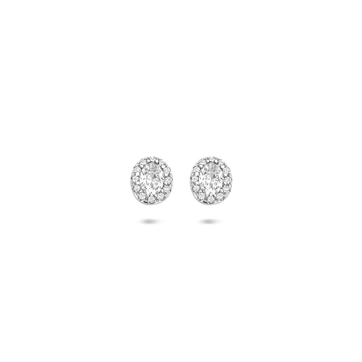 Ohrstecker Zirkonia 6 mm Silber rhodiniert