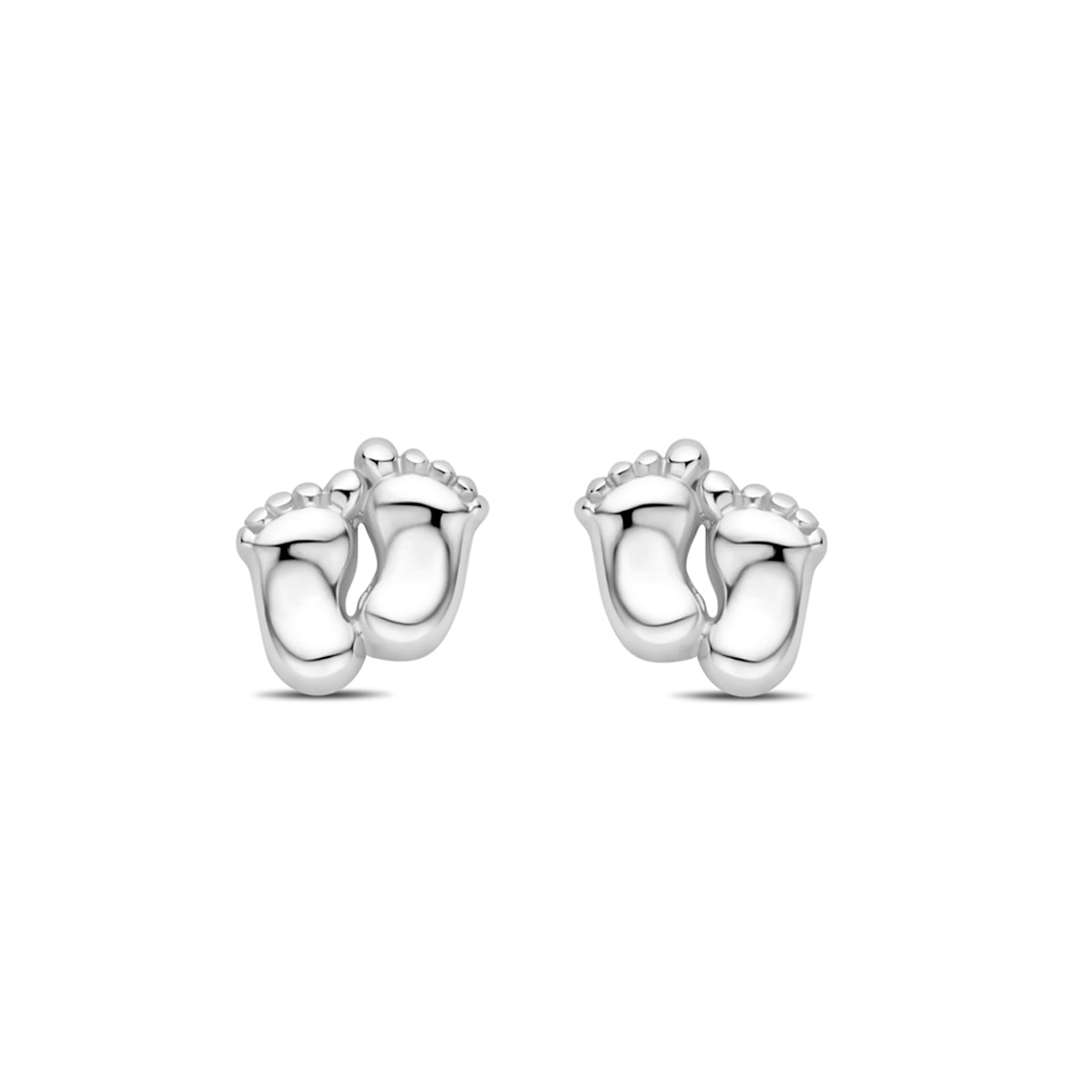 Ohrstecker Babyfüße 8 mm rhodiniertes Silber
