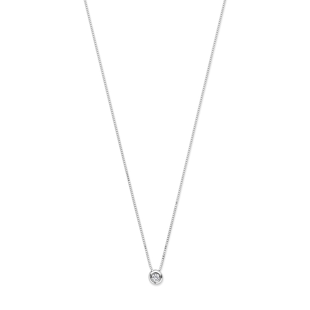 collier diamant 0.05ct h si 42 ��� 45 cm 14K witgoud