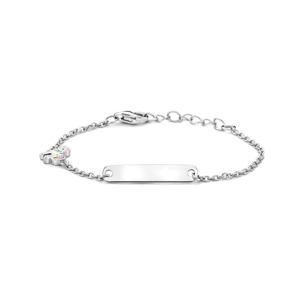 Gravurarmband Einhorn Plättchen 4,5 mm 11 + 2 cm Silber rhodiniert