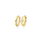 klapoorringen zirkonia 12 mm 14K geelgoud