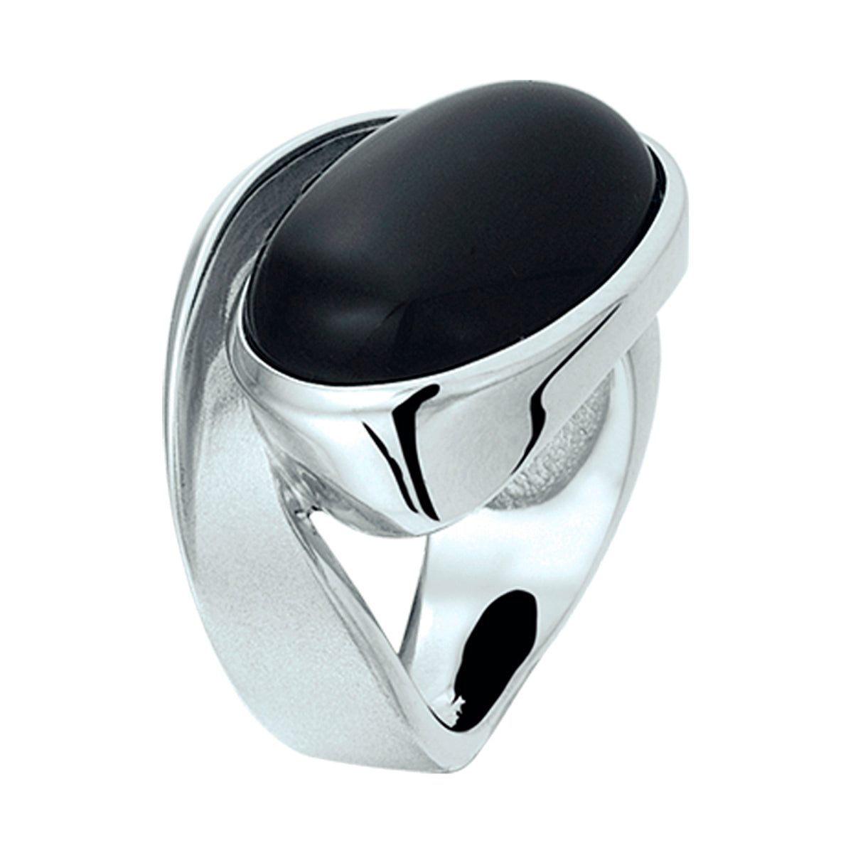 Ring Onyx Silber rhodiniert