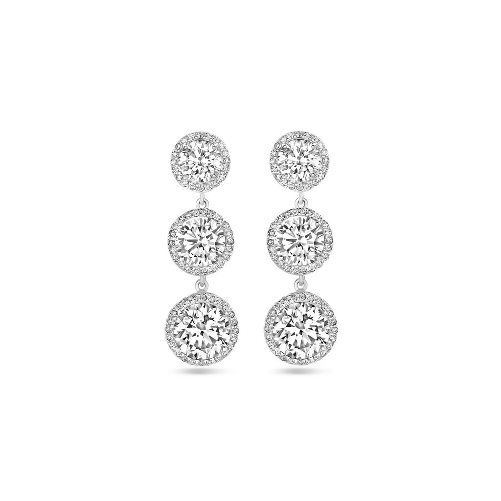 Ohrhänger Zirkonia 33 mm Silber rhodiniert
