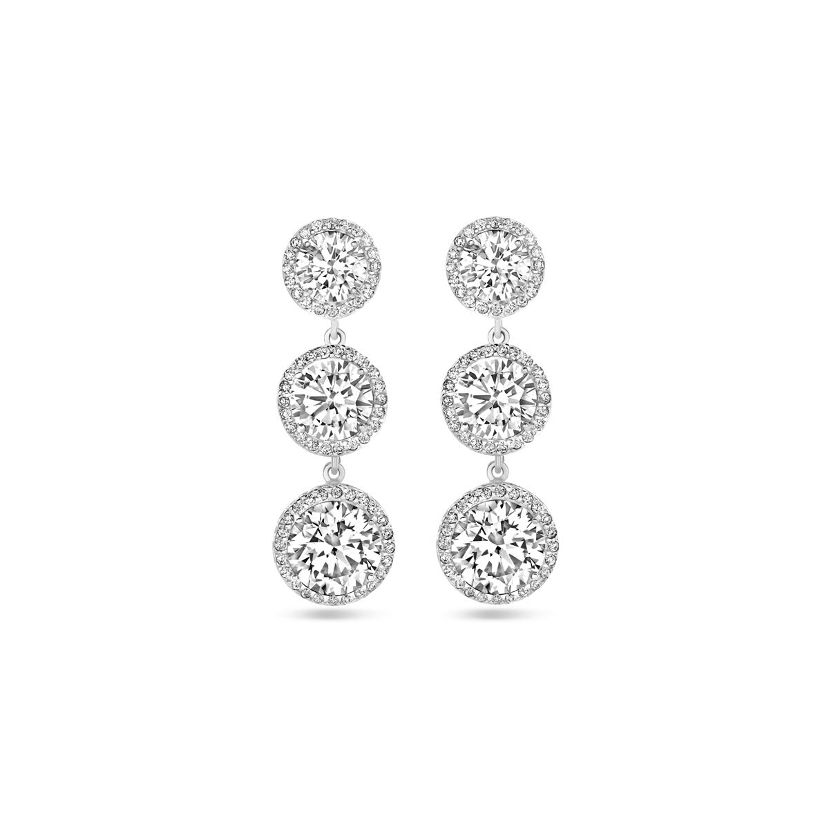 Ohrhänger Zirkonia 33 mm Silber rhodiniert