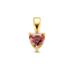 hanger hart met synth. geboortesteen 14K geelgoud