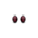Ohrstecker Granat und Zirkonia 10,5 mm Silber rhodiniert