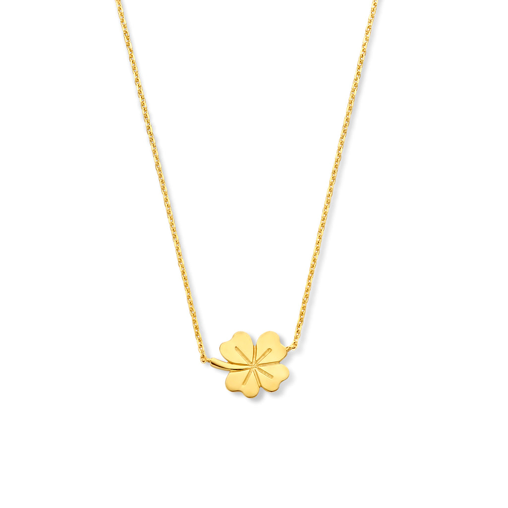9k collier klavertje 40 - 42 - 44 cm 9K geel
