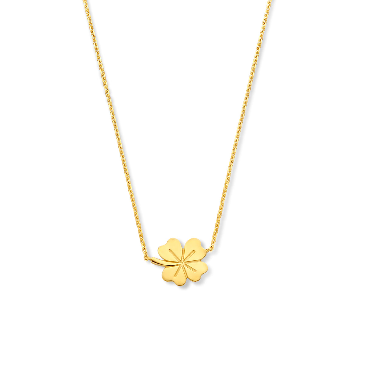 9 Karat Halskette Kleeblatt 40 - 42 - 44 cm 9K Gelb