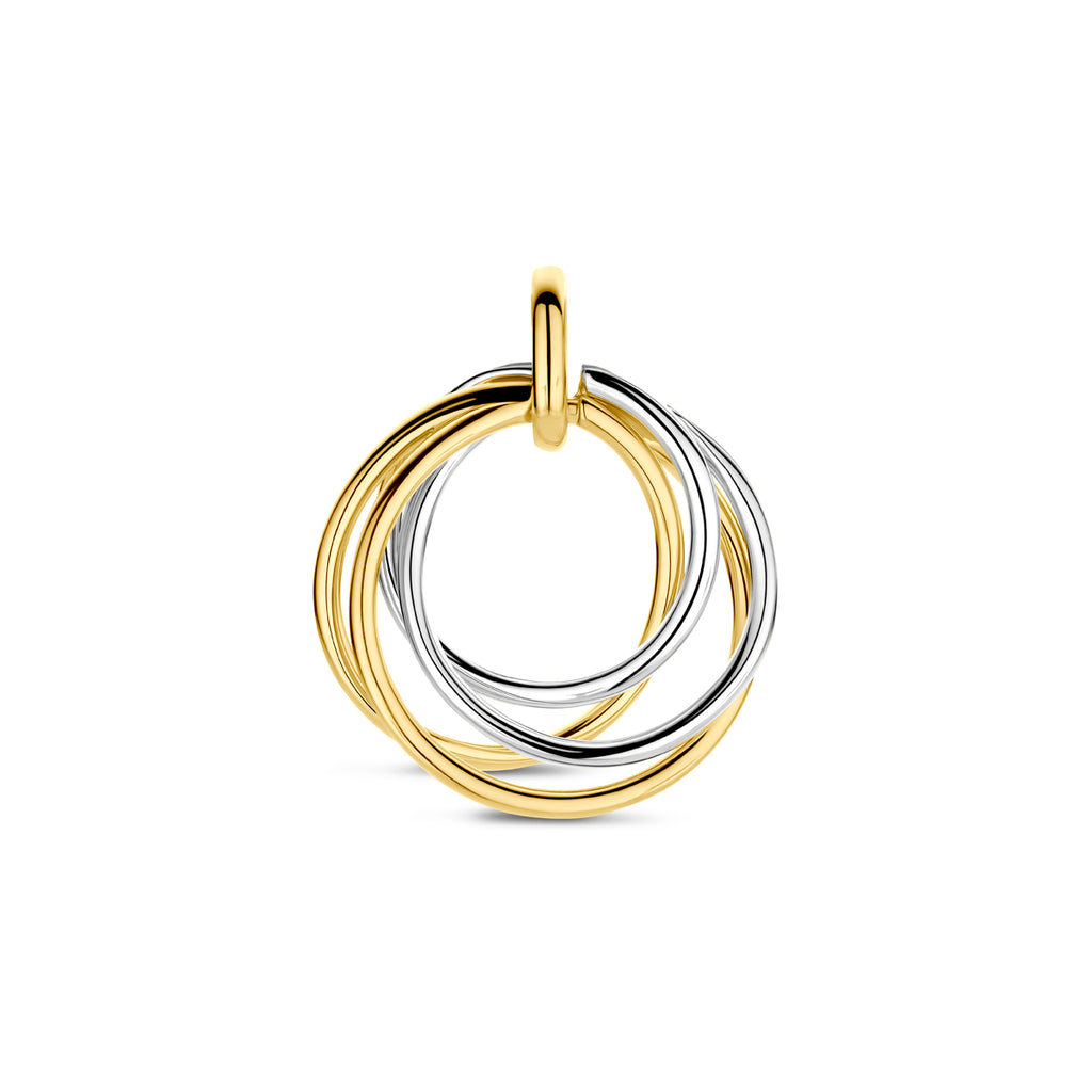 hanger 21 mm 14K bicolor goud geel/wit