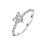 Ring Herz Zirkonia Silber rhodiniert