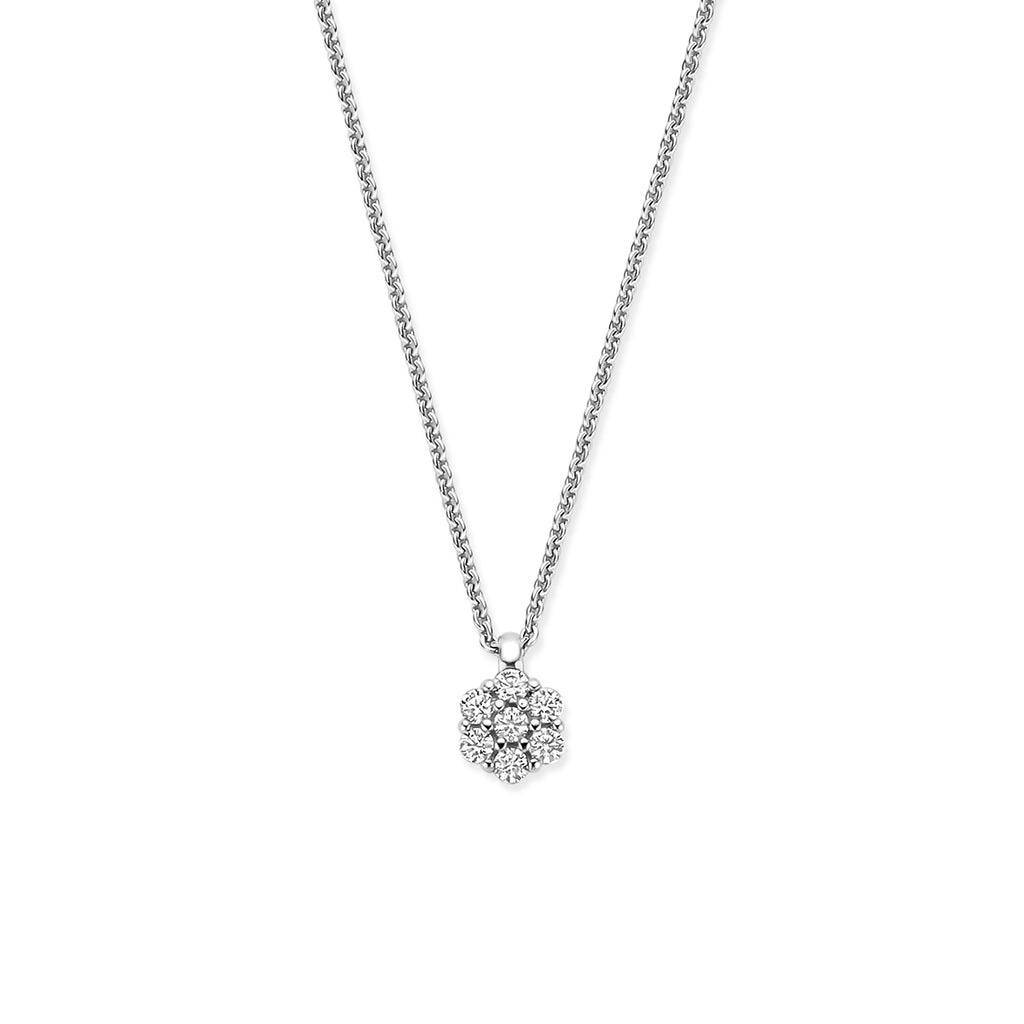 collier zirkonia 41 - 43 - 45 cm zilver gerhodineerd