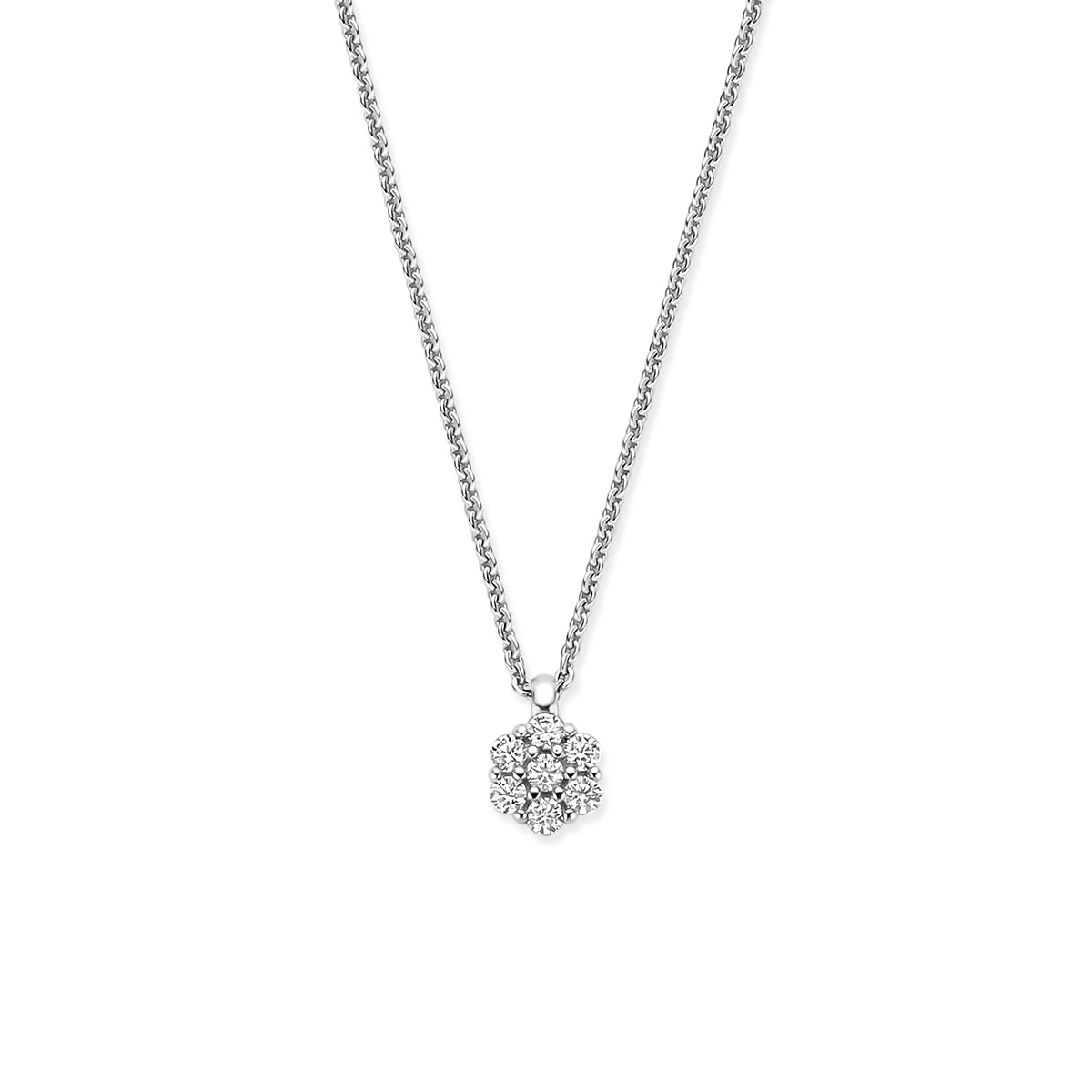collier zirkonia 41 - 43 - 45 cm zilver gerhodineerd