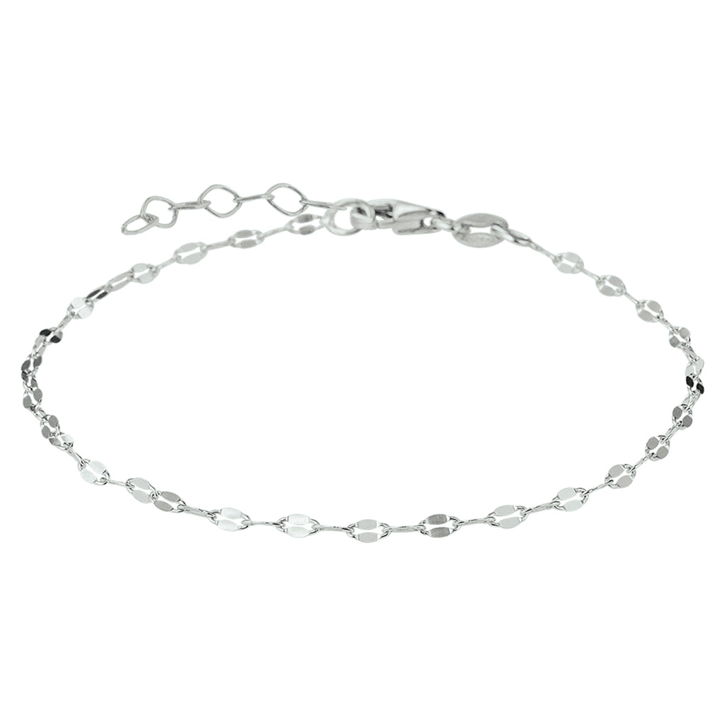 Fußkettchen 2,2 mm 24 + 2 cm Silber rhodiniert