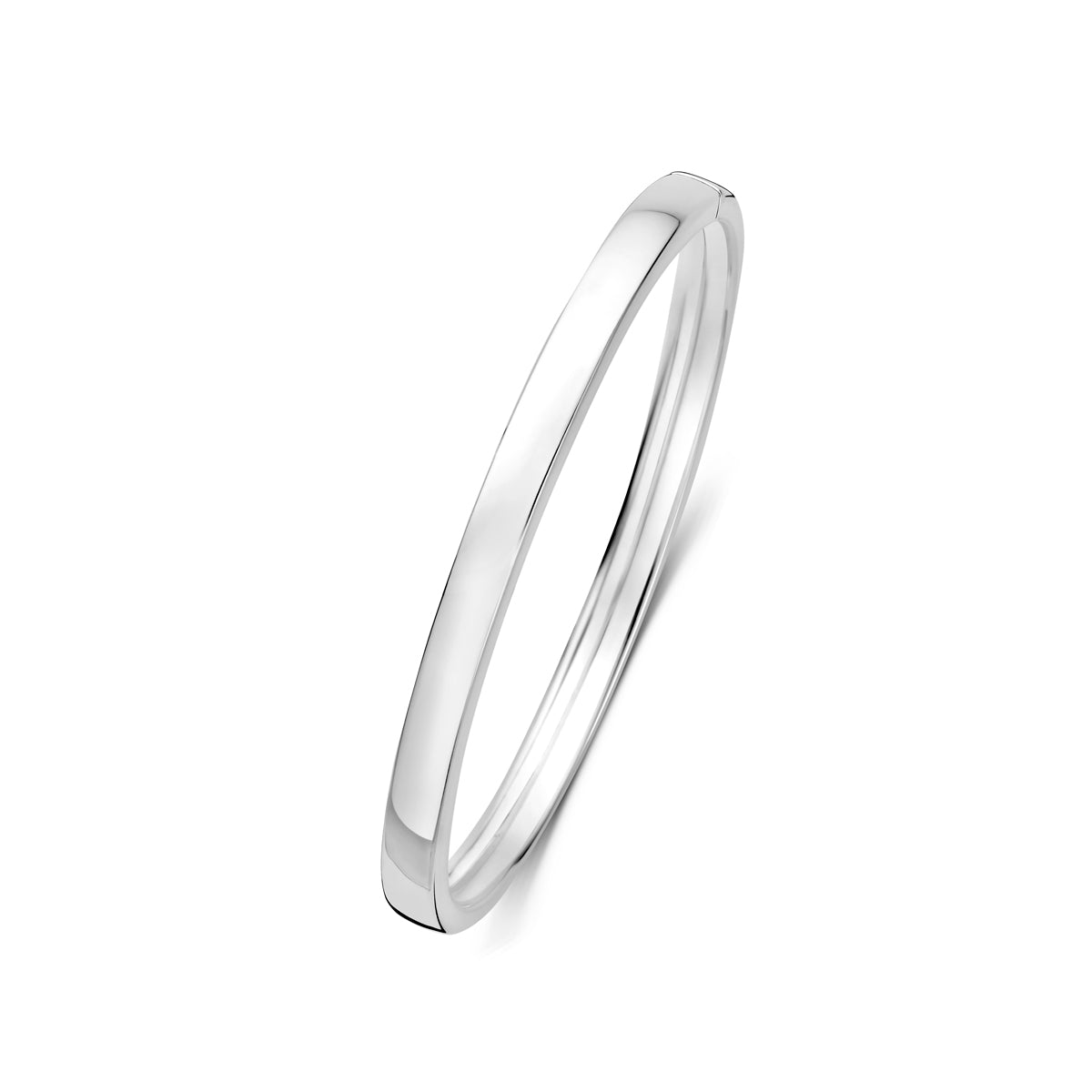 bangle dop 5 mm vlakke buis zilver wit - vlak