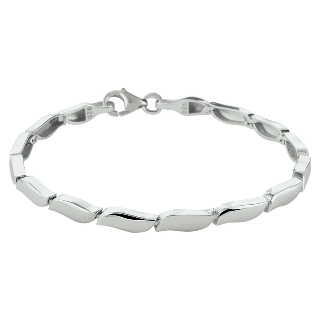 Armband poly/matt 4,3 mm 19 cm Silber rhodiniert