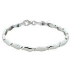 Armband poly/matt 4,3 mm 19 cm Silber rhodiniert