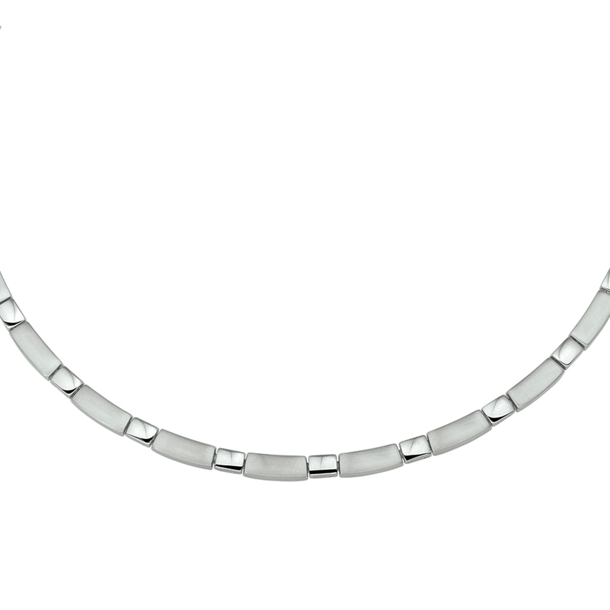 collier poli/mat 5 mm 42 + 3 cm edelstaal