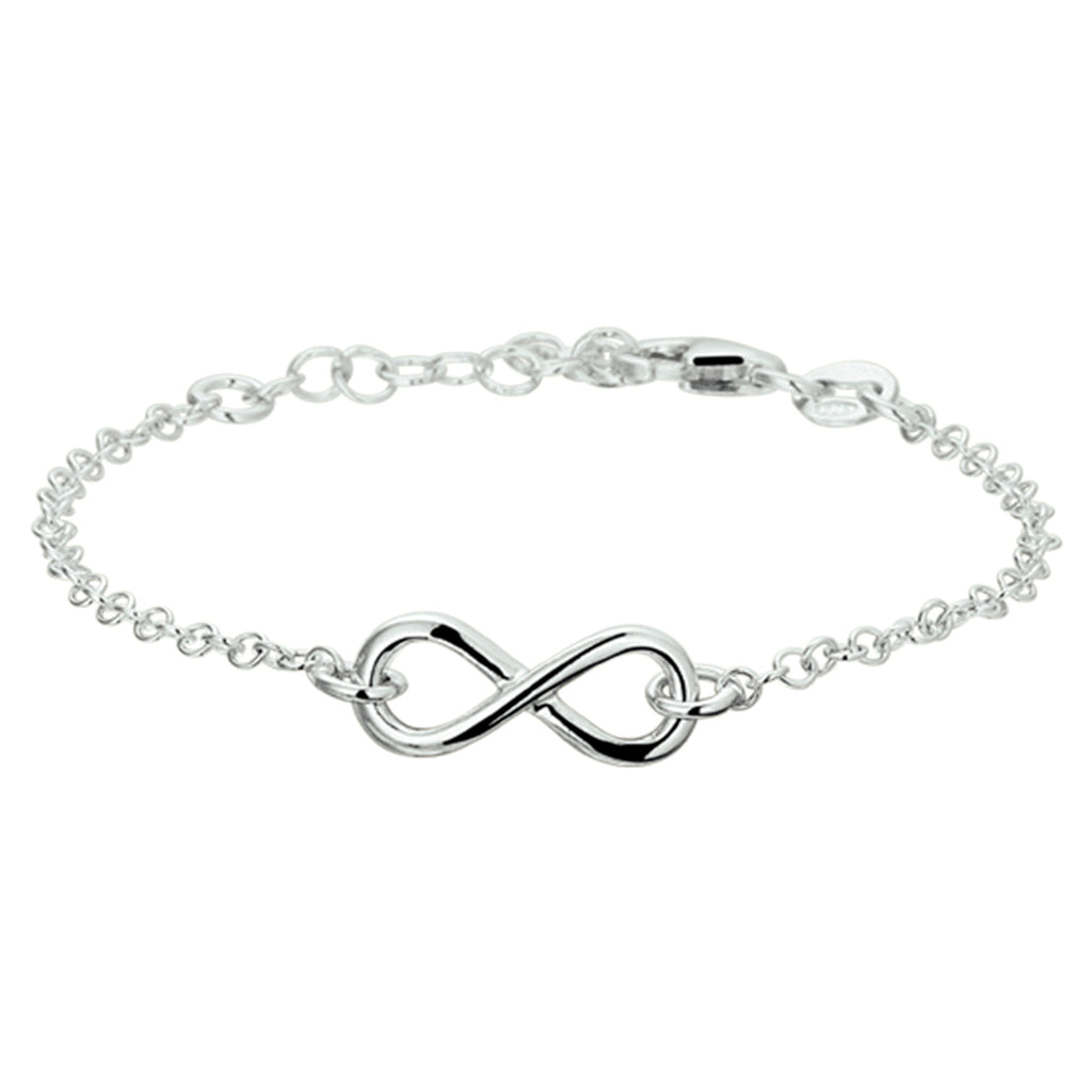 Armband Infinity 17 + 2 cm Silber rhodiniert