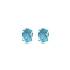 oorknoppen blauw topaas zilver gerhodineerd