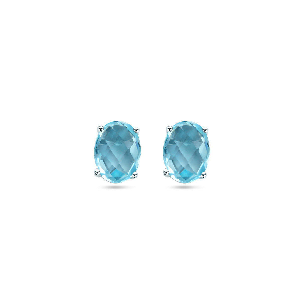 oorknoppen blauw topaas zilver gerhodineerd